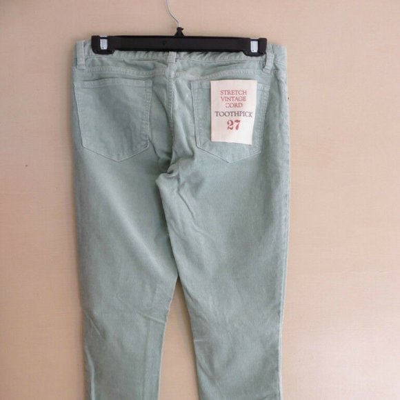J.Crew Factory stretch toothpick cords corduroy pants 27 spearmint blue - Picture 5 of 13